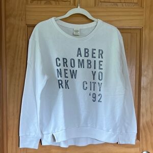 Abercrombie & Fitch White Crew Neck Sweater